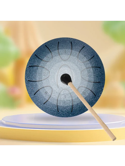 Духовой инструмент 4'' Steel Tongue Drum 9 нот для йоги, мед, вариант, фото 2