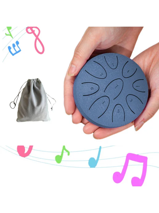 Духовой инструмент 4'' Steel Tongue Drum 9 нот для йоги, мед, вариант, фото 6