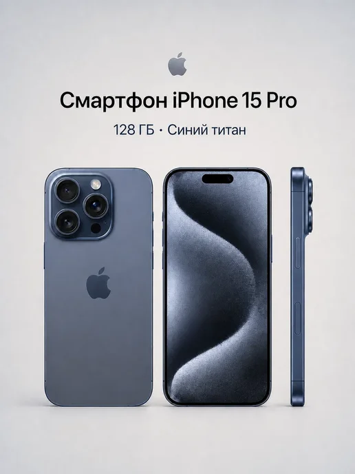 Смартфон Apple iPhone 15 Pro 128 ГБ, синий, фото 3
