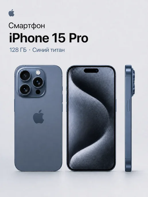 Смартфон Apple iPhone 15 Pro 128 ГБ, синий, фото 5