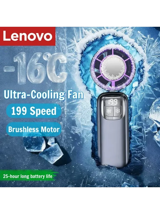 Lenovo Портативный вентилятор USB Beige, фиолетовый, фото 2