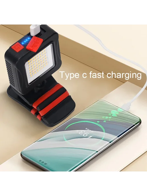 Нет бренда Многофункциональный зажимной светильник 3000 мАч USB-C Warm, 3000 мАч, фото 6