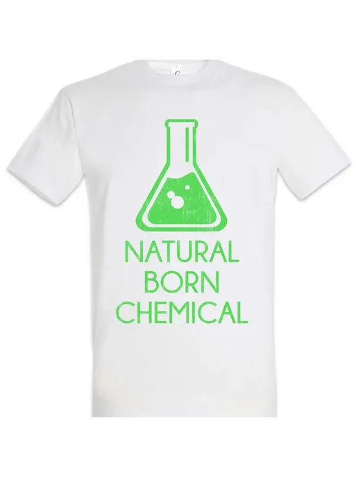 CC YUEQI Футболка Natural Born Chemical мужская хлопок Белый, XXL, Бе, белый, фото 2
