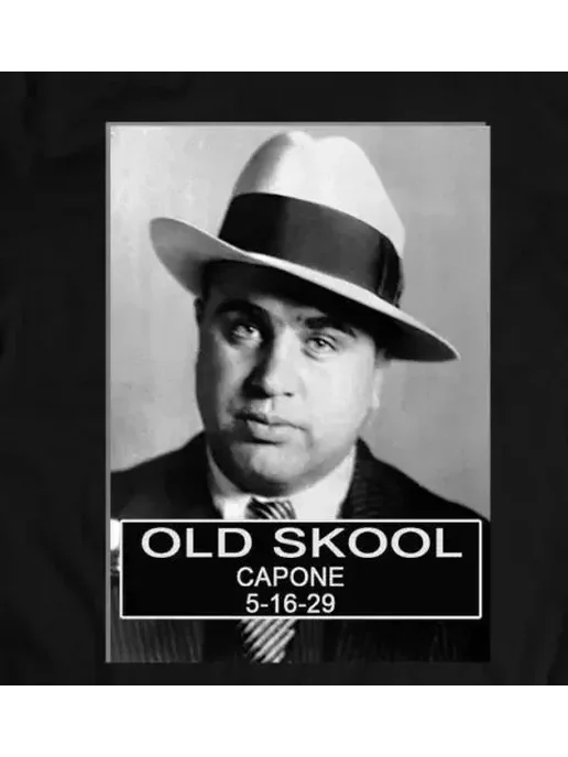 Футболка H-Brotaco Al Capone Mugshot Oldskool, черный, фото 2