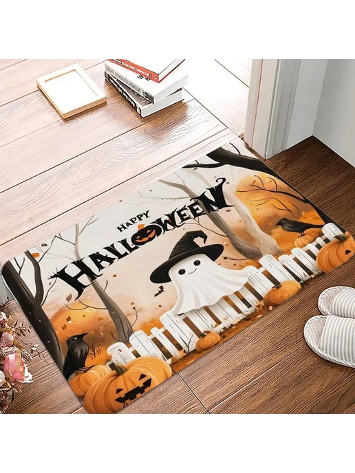 Нет бренда Коврик для прихожей Halloween с привидениями, Цвет 25102321, вариант