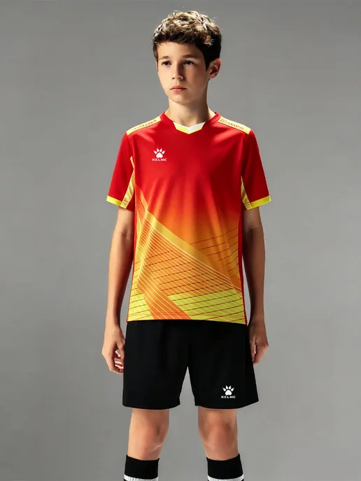Футбольная форма с шортами KELME, голубой, фото 4