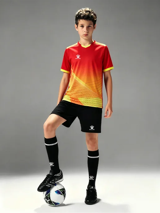 Футбольная форма с шортами KELME, голубой, фото 6