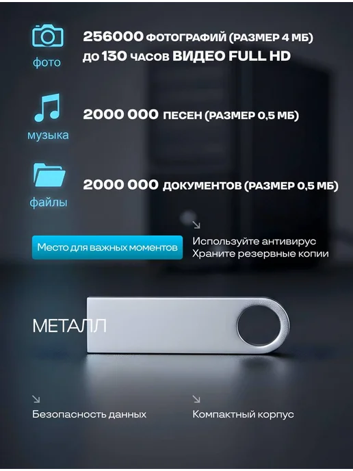Kingston USB Flash накопитель 1000 гб, 1000 ГБ, фото 5