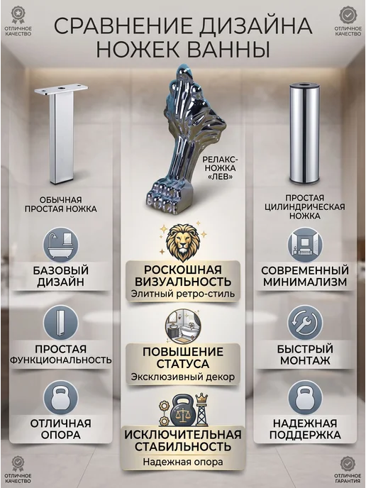 Декоративные ножки для ванны в виде когтей, 1 шт, 1 шт, фото 4