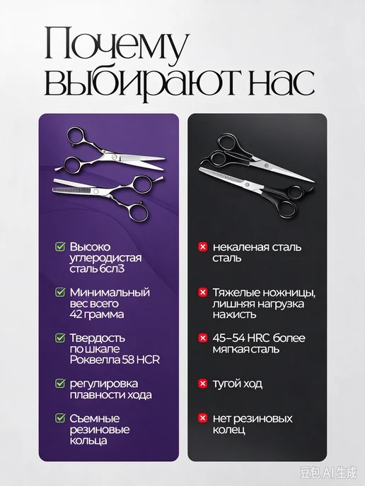 Профессиональные ножницы парикмахерские, вариант, фото 6