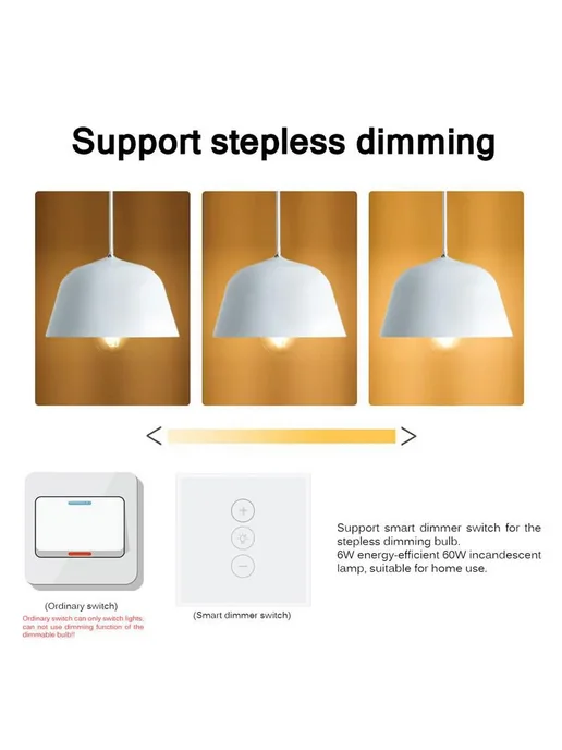Smartgorilla Wifi dimmer switch Бежевый, EU UK Type Dimmer, серый, фото 4