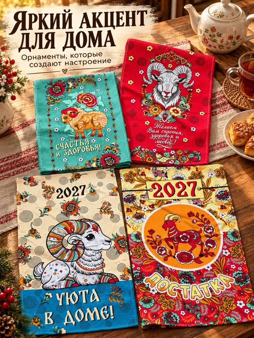 BELMARE Полотенца кухонные подарочный набор на новый год 2027, вариант, фото 3
