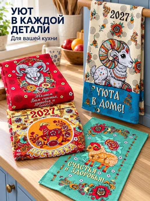 BELMARE Полотенца кухонные подарочный набор на новый год 2027, вариант, фото 4