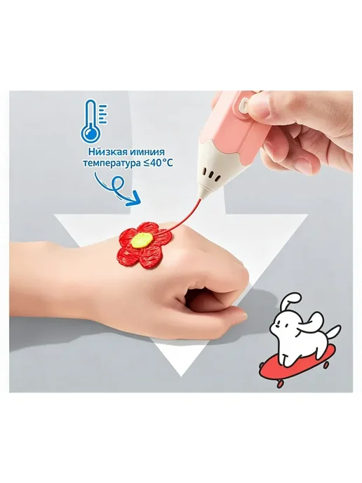 3D-ручка беспроводная низкотемпературная, фиолетовая, фиолетовый, фото 8