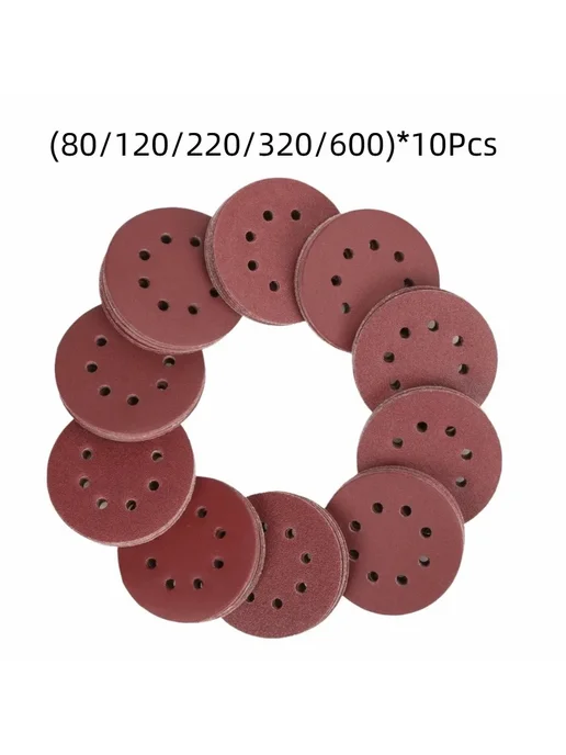 Нет бренда 50 круглых шлифовальных дисков 5" 40 60 80 120 220, Set 1, вариант