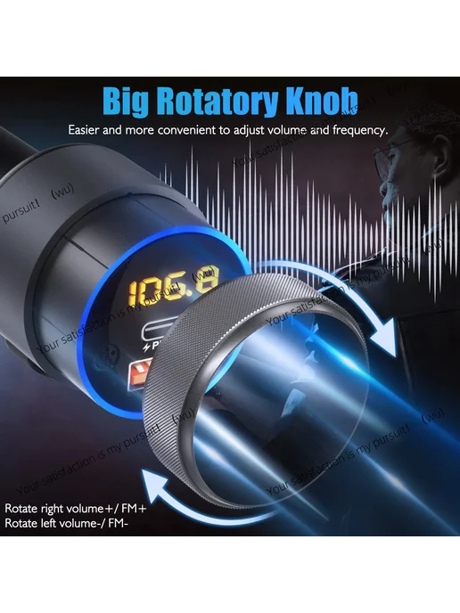 Нет бренда Автомобильный FM-трансмиттер, модулятор Bluetooth 5.1, с быс, вариант, фото 3