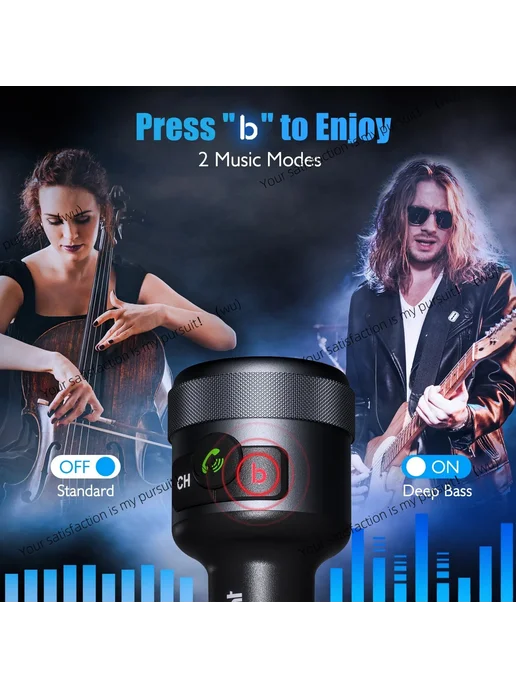 Нет бренда Автомобильный FM-трансмиттер, модулятор Bluetooth 5.1, с быс, вариант, фото 5
