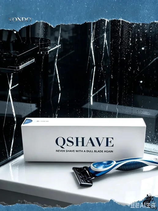 QShave Сменные кассеты для бритвы Men Blue x5, 4 кассеты с 5…, синий, фото 2