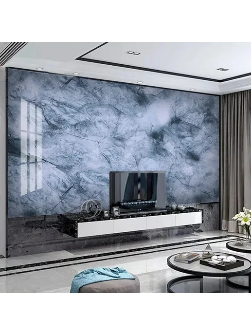 jiadou 3D фотообои "Мрамор", синий, Silk Cloth, 330x210 см, 330x210 см, фото 2