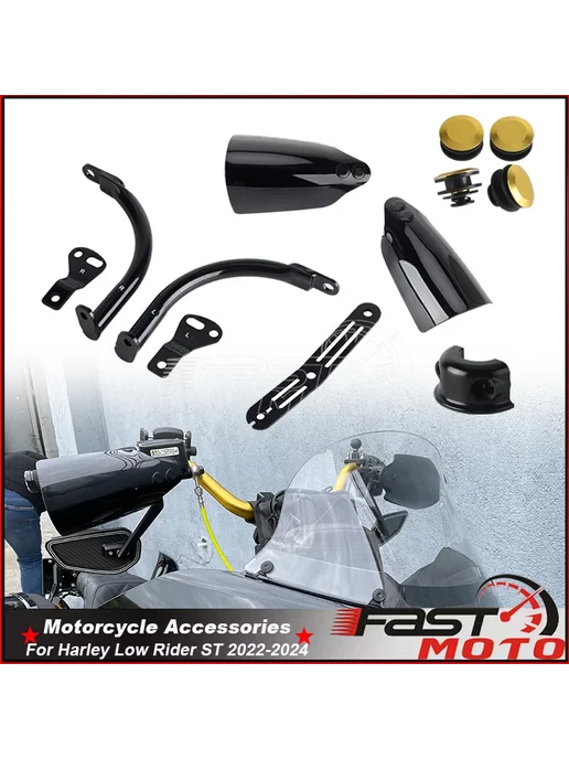MOSOKOYO Изогнутый держатель номерного знака мотоцикла для Harley Sof, черный, фото 2