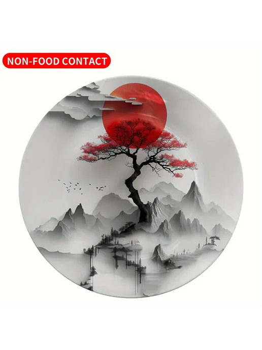 Нет бренда Керамическая декоративная тарелка с пейзажем, вариант, фото 3