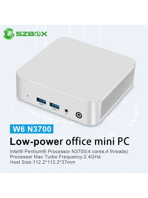 szbox W6 Мини-ПК W6 N3710, 4GB 64GB, США, 4 ГБ, 64 ГБ, фото 2