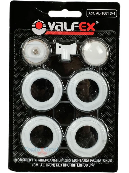 Комплект аксессуаров для установки радиатора Valfex, металли…, белый
