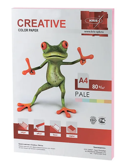 Бумага Creative Цветная A4, 80 г/м², 100 листов, 1 пачка, фото 2