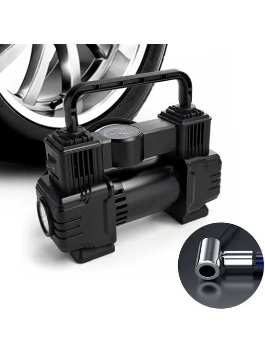Насос для шин с LED подсветкой, 12V, автотовары, вариант, фото 3