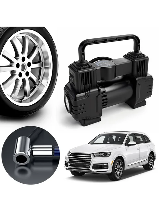 Насос для шин с LED подсветкой, 12V, автотовары, вариант, фото 5