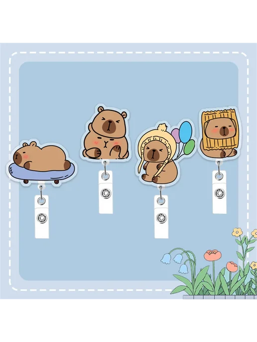 Нет бренда Аксессуар для бейджа Keychain, коричневый, фото 4