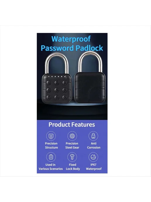 Нет бренда Умный дверной замок XFDE Tuya Bluetooth IP67, вариант, фото 5