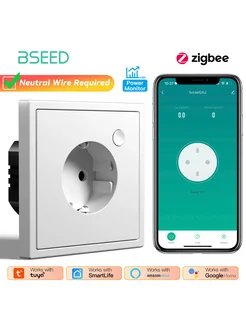 BSEED Умная розетка серии E White Single Monitor