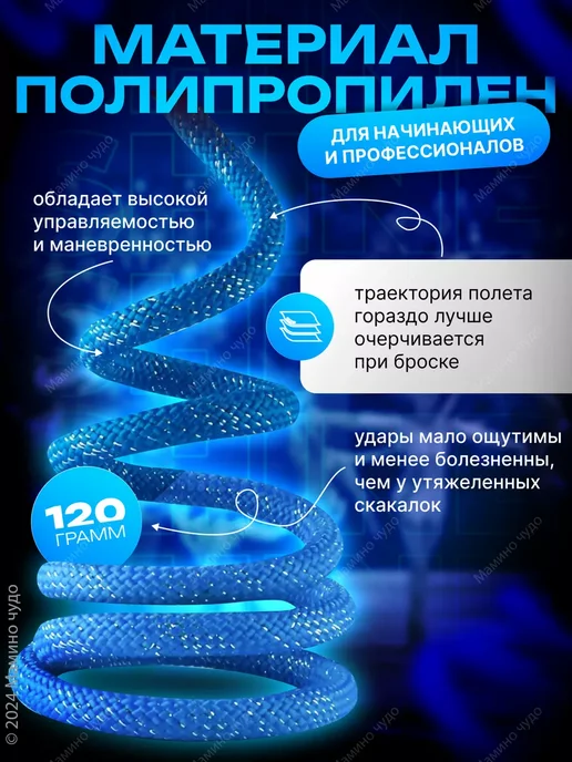 Скакалка Бриз Синий Фиолетовый Желтый Розовый 150 г, 3 м, 120 г, фото 4