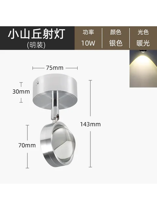 Нет бренда Потолочный светодиодный светильник 220В 10W warm light, embe, 10 Вт