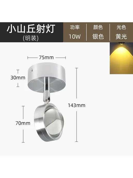 Нет бренда Потолочный светодиодный светильник 220В 10W yellow light, em, 10 Вт