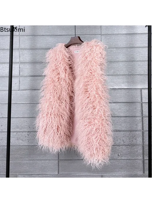 Btsukimi Женские жилеты из искусственного меха New Autumn Winter, фиолетовый, фото 5