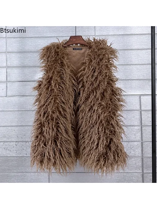 Btsukimi Женские жилеты из искусственного меха New Autumn Winter, фиолетовый, фото 6
