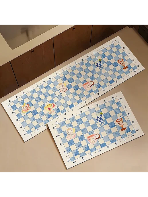 facaishu ПВХ коврик для кухни Checkerboard для дома, вариант, фото 2