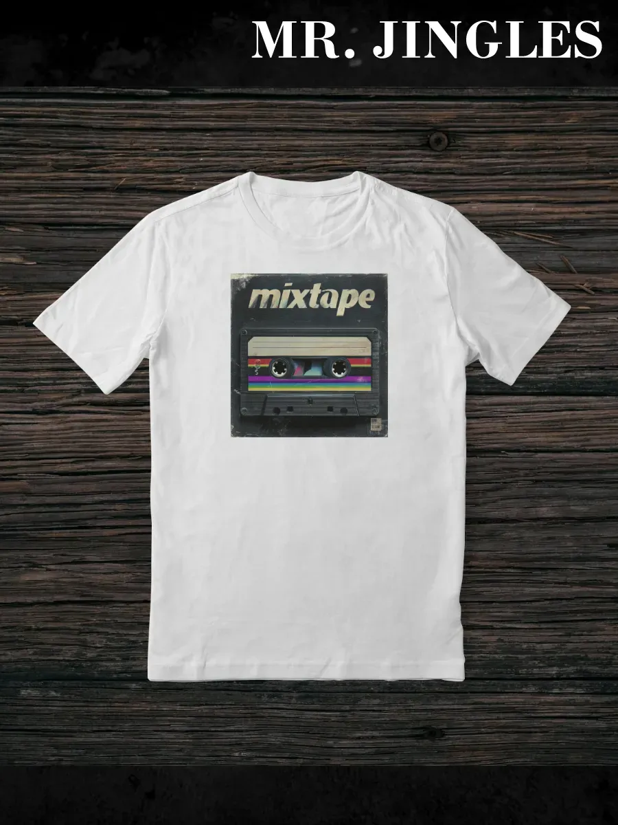 Футболка белая с принтом Mixtape — миниатюра 3