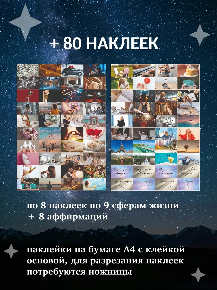 Карта желаний с наклейками, подарочный набор 6 в 1 — миниатюра 3