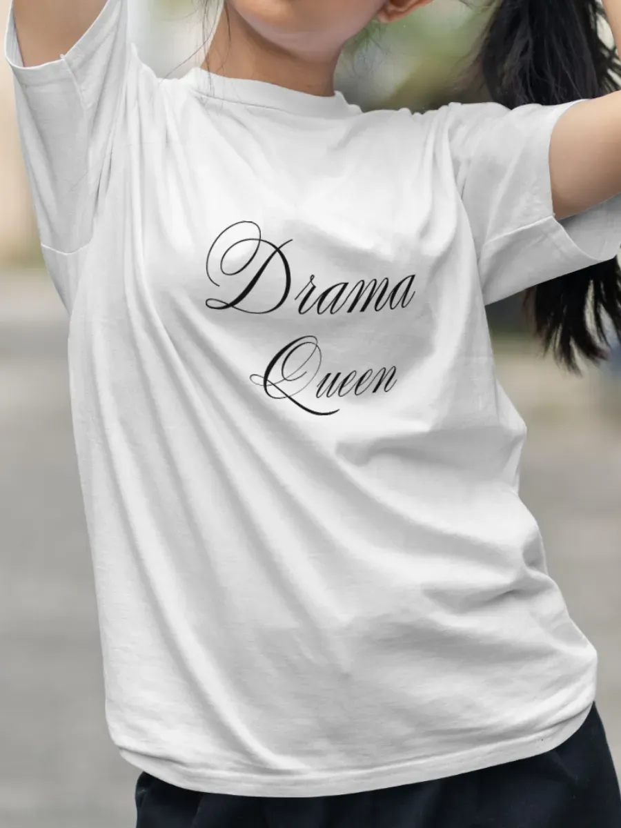 Футболка белая с надписью Drama Queen — миниатюра 4
