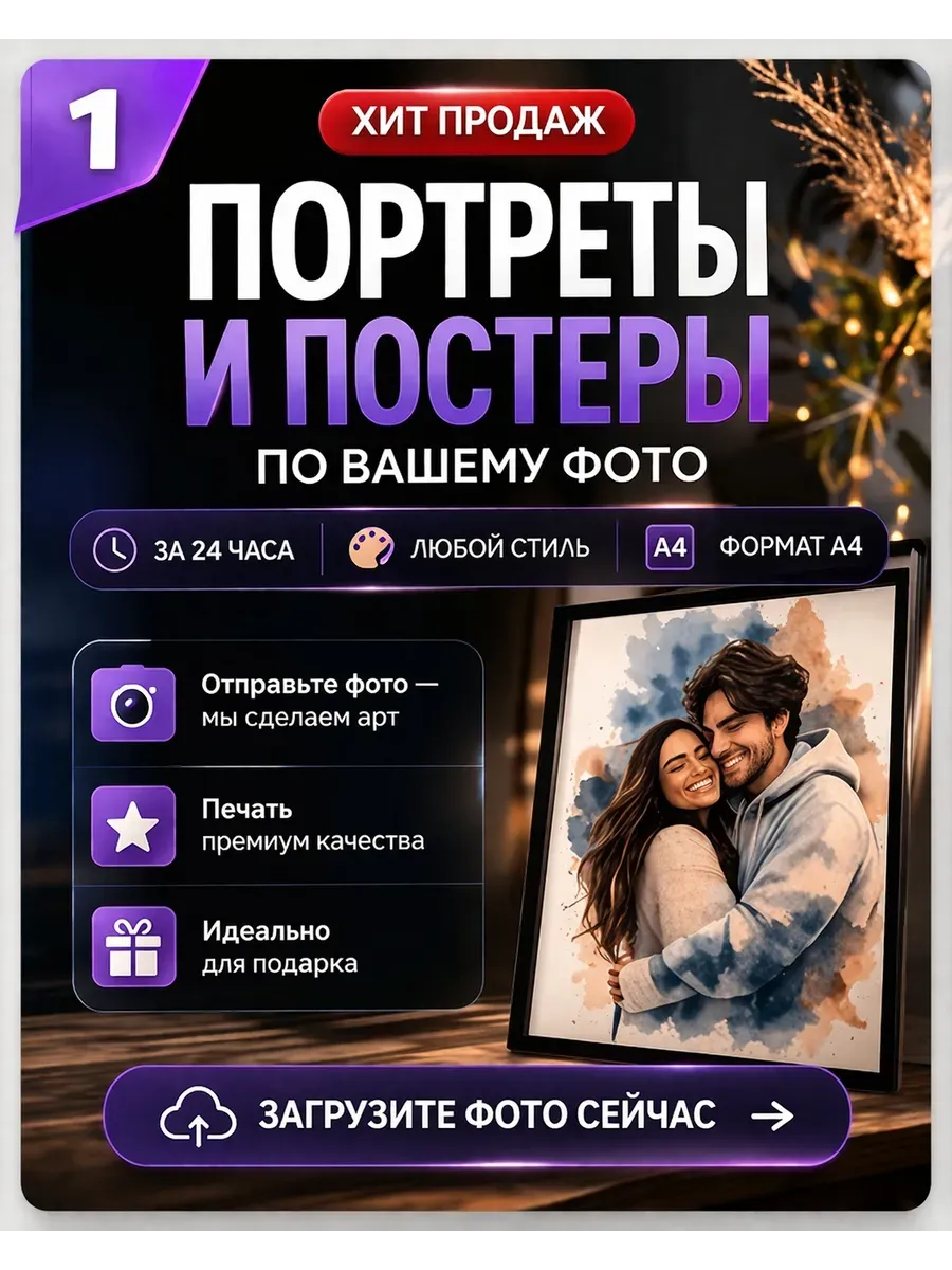 Постер с вашим фото A4 — миниатюра 2