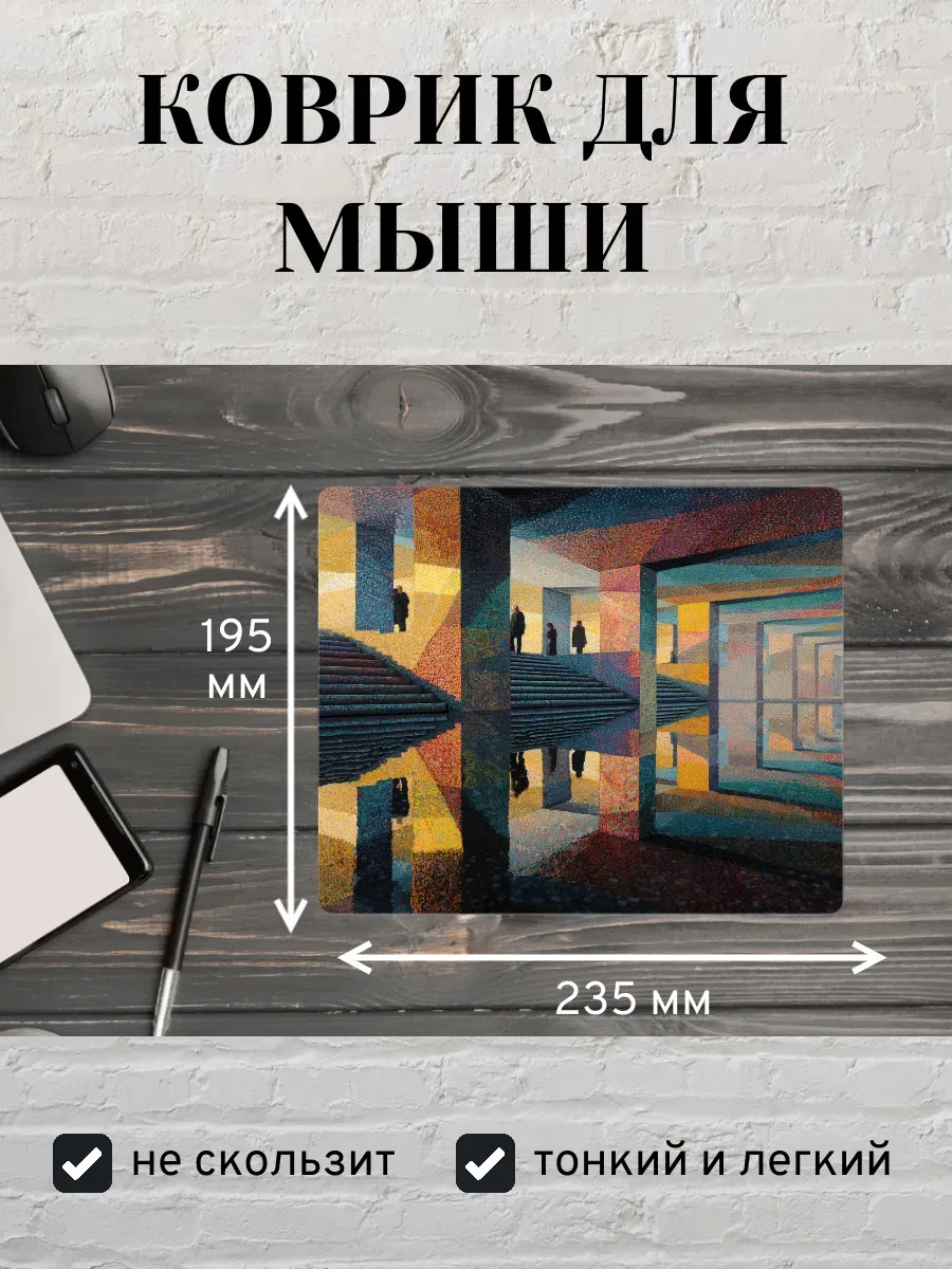 Коврик для мыши с принтом Оптическая иллюзия