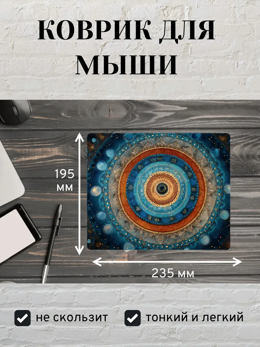 Коврик для мыши с принтом Мандала