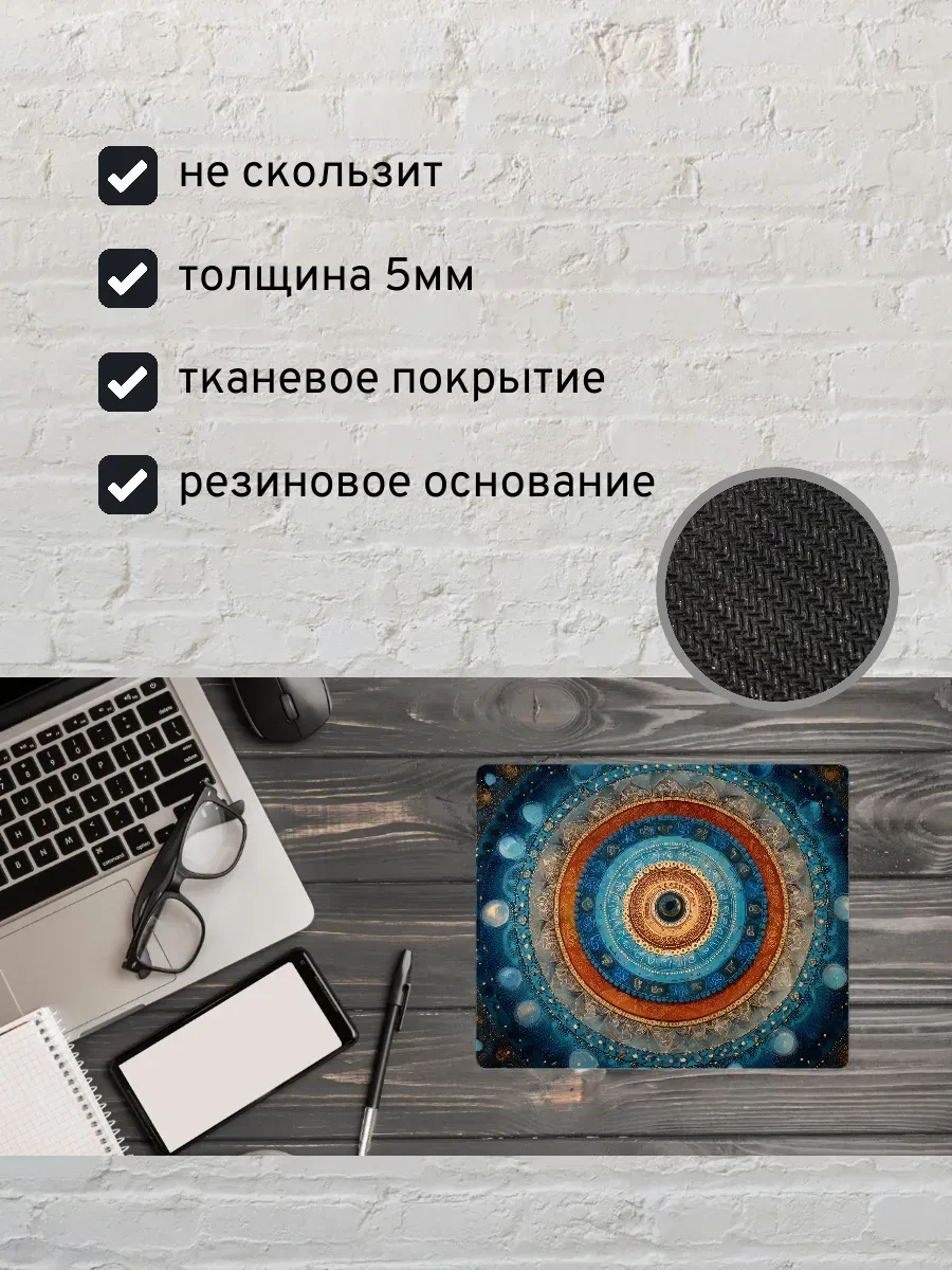 Коврик для мыши с принтом Мандала — миниатюра 2