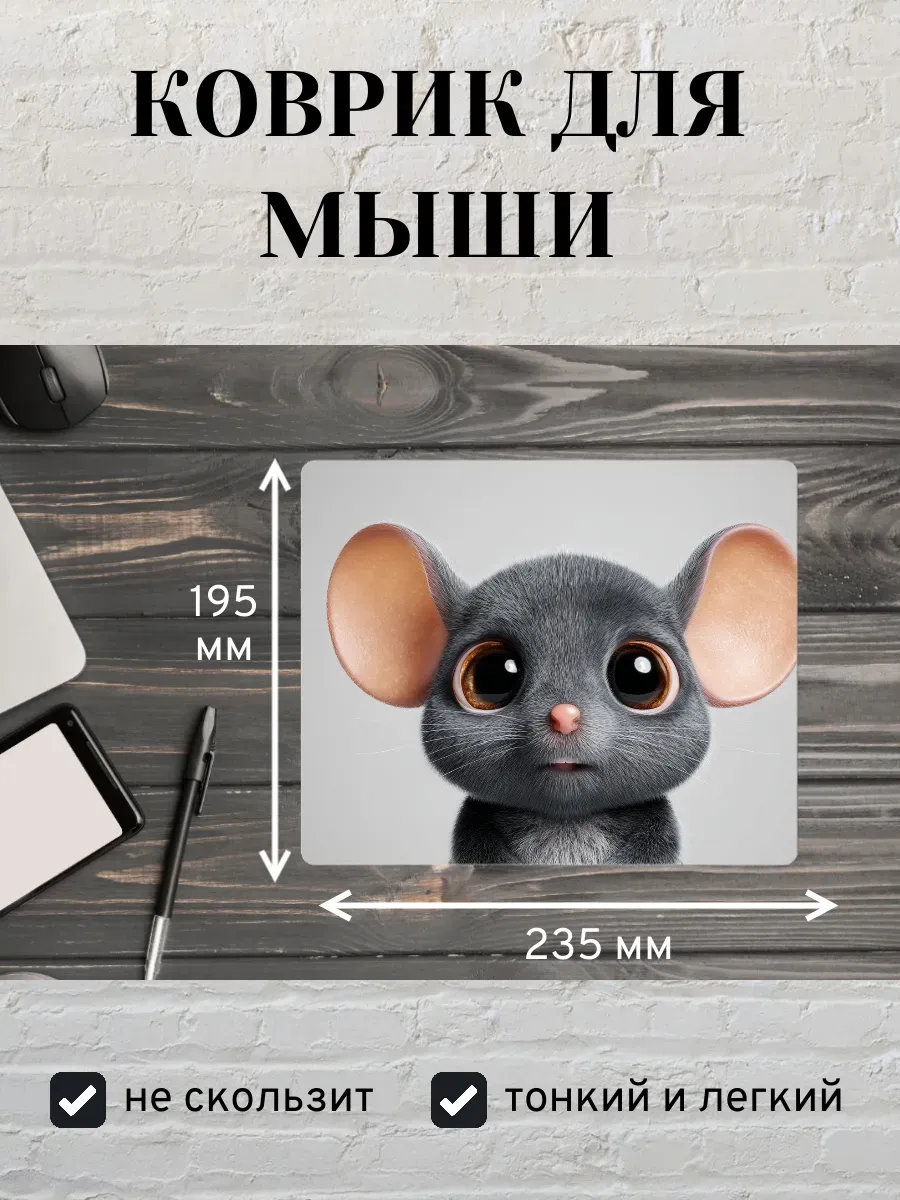 Коврик для мыши с принтом Мышь