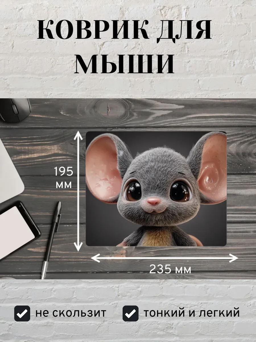 Коврик для мыши с принтом Мышонок