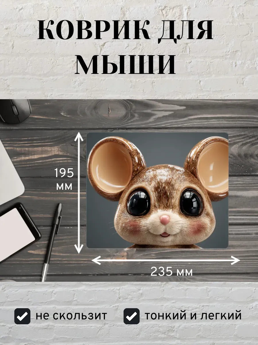 Коврик для мыши с принтом Мышь