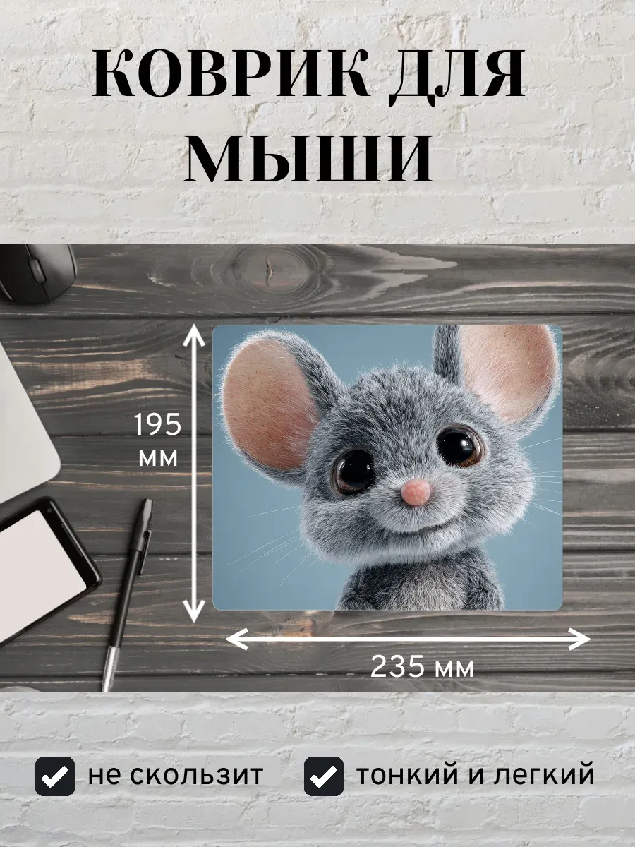 Коврик для мыши с принтом Мышь